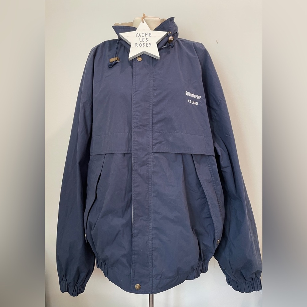 TRI-MOUNTAIN Men's Navy Blue Windbreaker Jacket - RARE!
